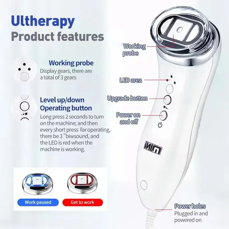 Mini Face HIFU Machine for Women Chin Neck Eye Professional Facial Rejuvenation Antiaging Heat Up Portable Beauty Instrument