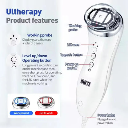 Mini Face HIFU Machine for Women Chin Neck Eye Professional Facial Rejuvenation Antiaging Heat Up Portable Beauty Instrument