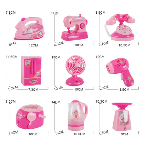Coffee Machine Household Appliances Toys Toaster Blender Cooking Pretend Play Set Sweeper Vacuum Cleaner Kitchen Toys Boy Girl