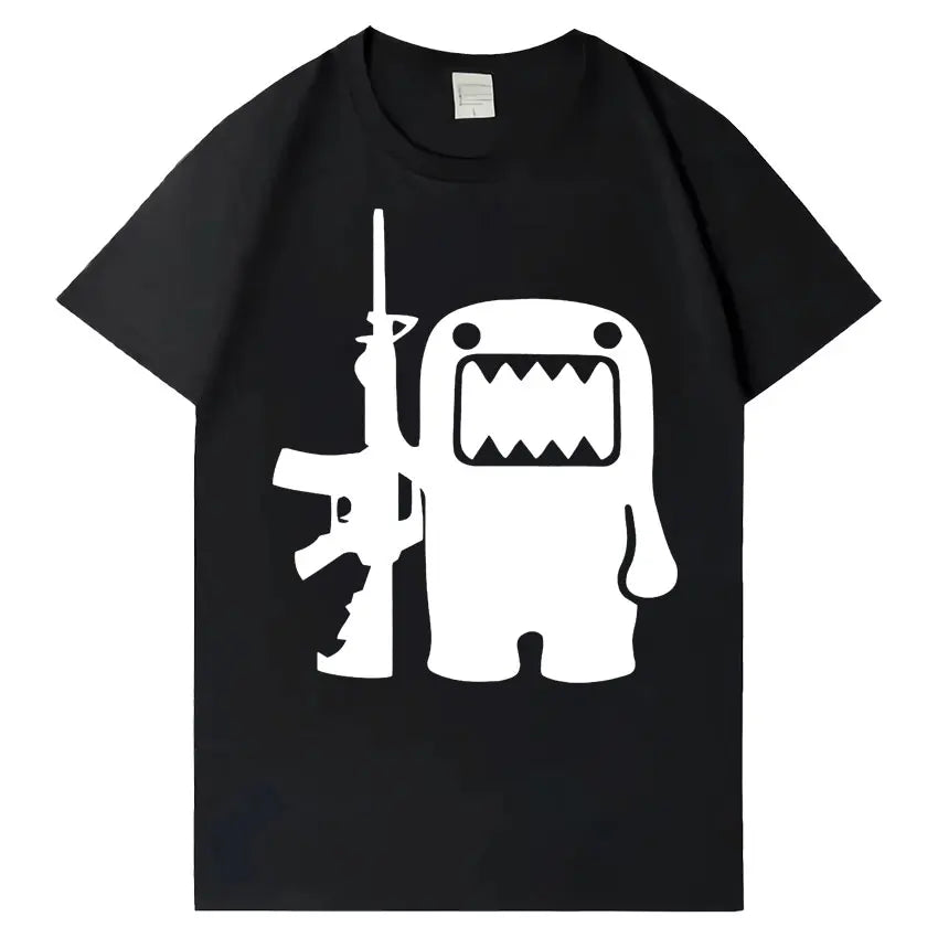 Domo Kun Funny Meme T Shirts Men's Women Clothes Classic Cotton Casual Tee Shirts Short Sleeve Oversized T-shirt Tops Streetwear