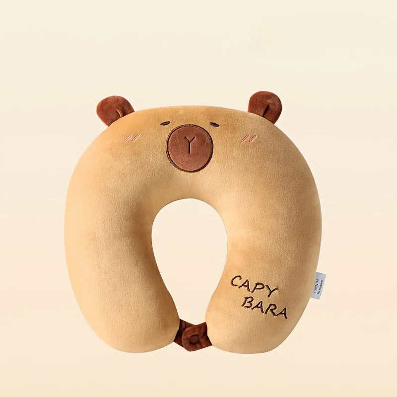 Capybara U Shaped Pillow Office Nap Neck Pillow Portable Travel Neck Pillow Back Support Pillow Portable Car Pillow for Nap