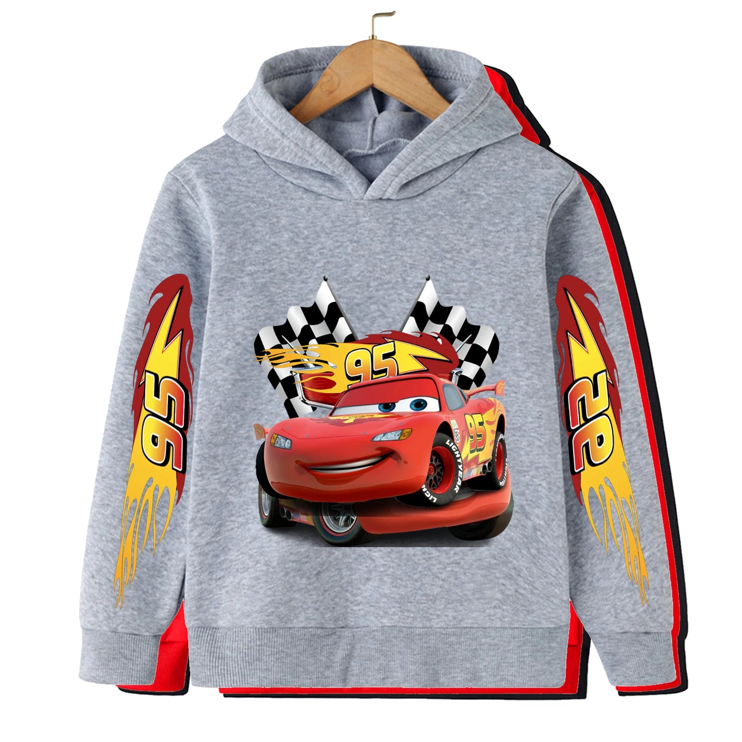 Fall and winter new sweatshirts Disney car kids lightning McQueen cartoon print kids hoodie pants anime kawaii boys and girls