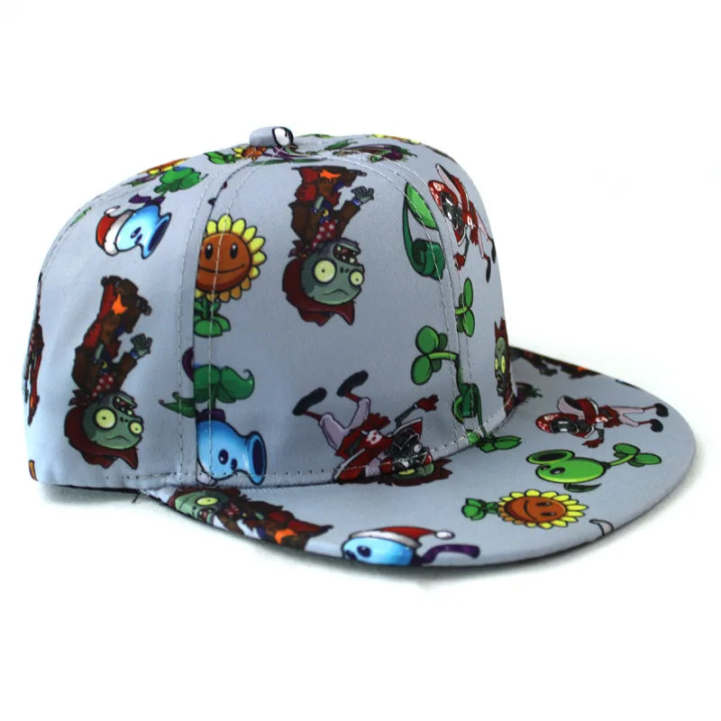 New Fashion Plants vs. Zombies Cotton Baseball Cap Men Women Hip Hop Fitted Caps Outdoor Autumn Summer Casual Hat Cartoon Hat