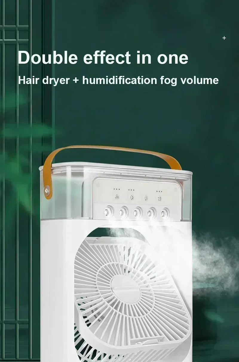 Home - Friendly Portable Fan Air Conditioner: 3 - in - 1 Design with Humidifier USB Electric LED Night Light