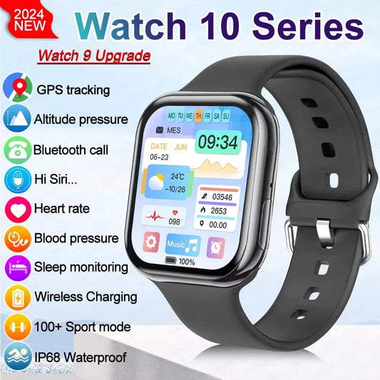 New Watch 10 Smart Watch Men Body Temperature BT Call NFC Always on Display GPS Sport Watches Women Smartwatch For Apple Android
