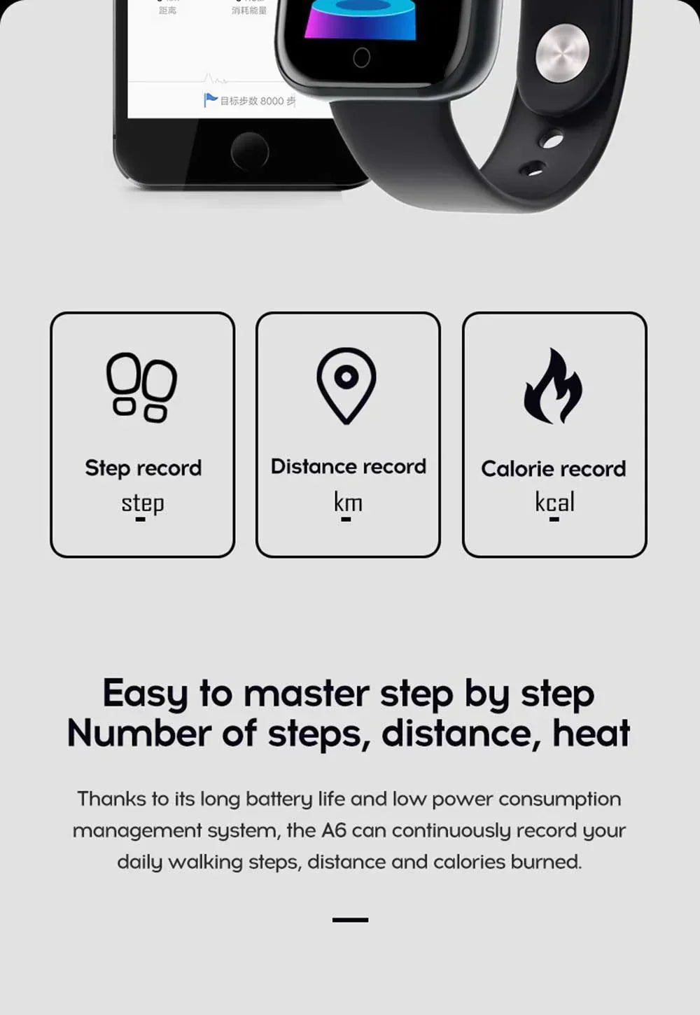 Smart Watch Y68: Color Screen Fitness Tracker w/ Step Count, 12 Sports Modes, Notification Reminder, Camera/Music Remote