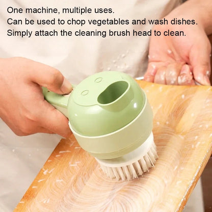 Cordless 4-in-1 Electric Vegetable Meat Garlic Onion Pepper Chopper Rechargeable Food Processor Kitchen Appliance