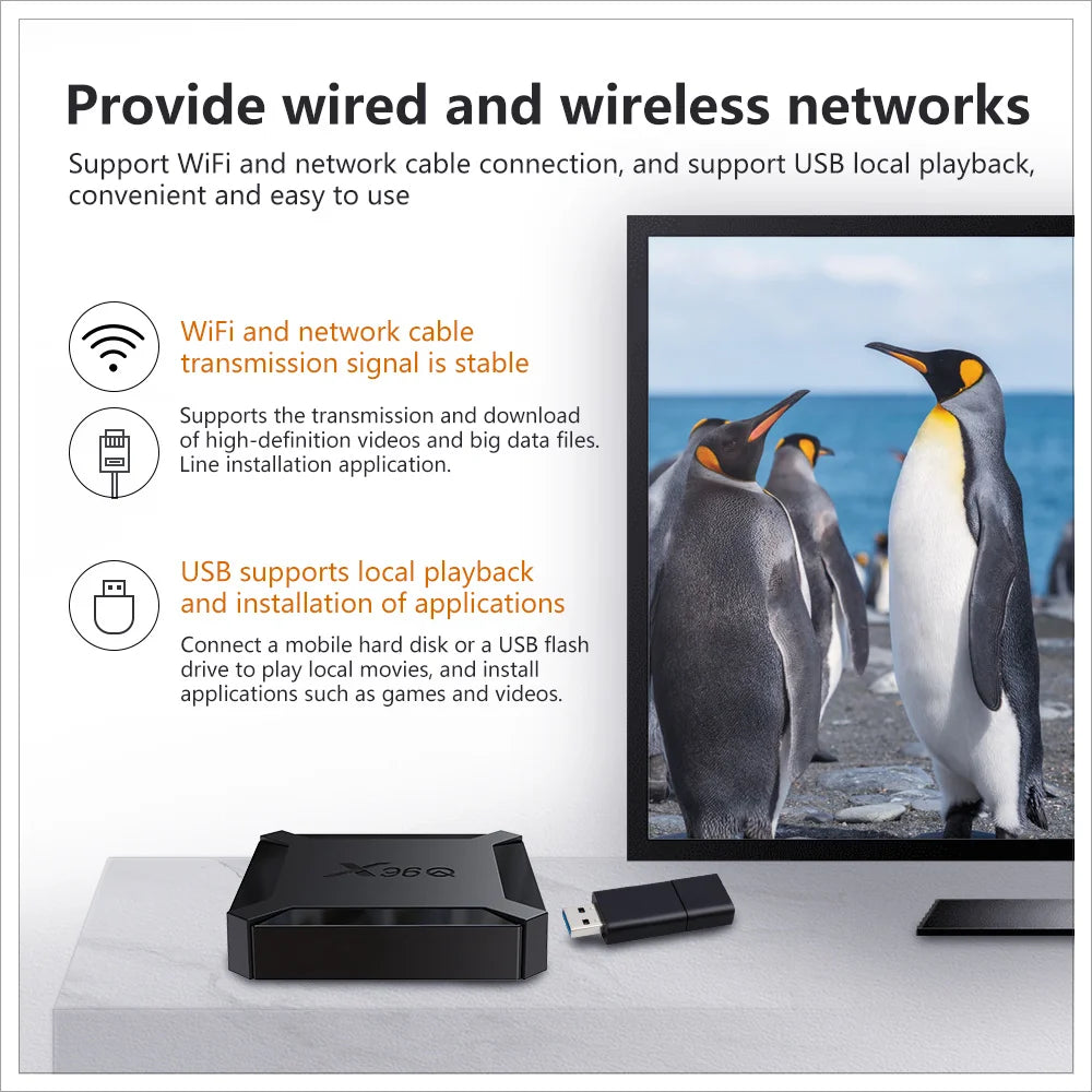 X96Q TV Box android 10 Quad Core H313 2GB 16GB 2.4GHz WiFi 4K Media Player Set top box