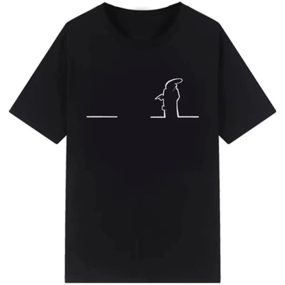 Funny Meme Tops Creative La Linea The Line Osvaldo Cavandoli TV T-Shirt Men Fashion Women's T Shirts Streetwear Tee Casual Tops