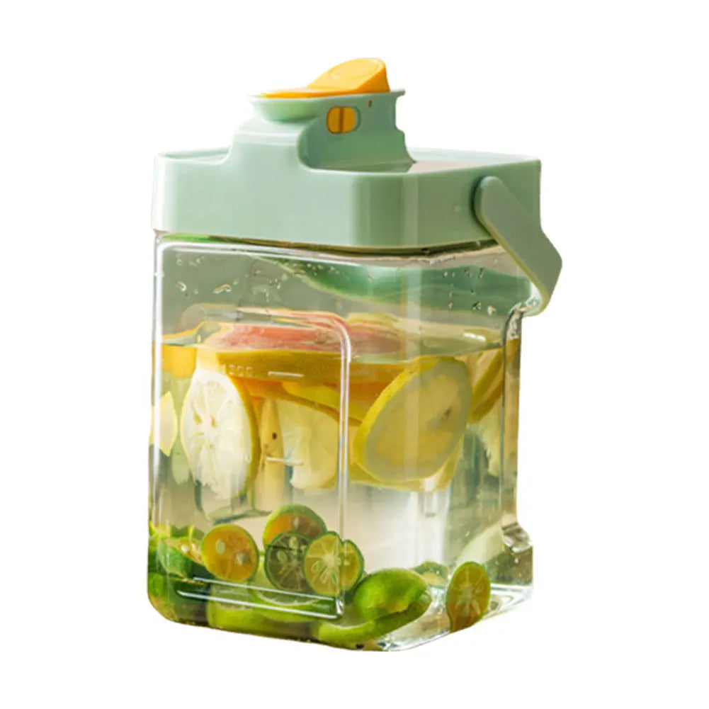 2.3L Portable Plastic Drink Dispenser with Spigot Refrigerator Beverage Liquid Drink Container Water Container for Party Picnic