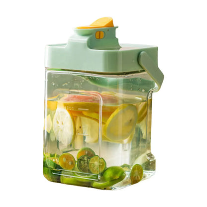 2.3L Portable Plastic Drink Dispenser with Spigot Refrigerator Beverage Liquid Drink Container Water Container for Party Picnic
