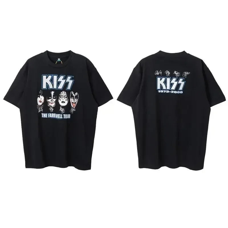 Kiss Band T Shirt Men Women Fashion T-shirt Cotton Tshirt Kisss Tops Tees Men's Clothing Music Rock Camisetas Hombre Tops