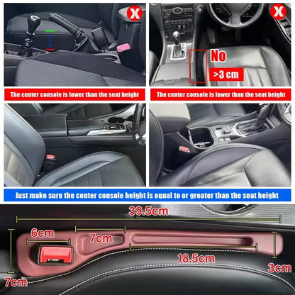 2pcs Car Seat Gap Filler Between Seats Crevice Interior Seat Gap Storage Organizer For VW Toyota Honda BMW AUDI Benz Ford KIA