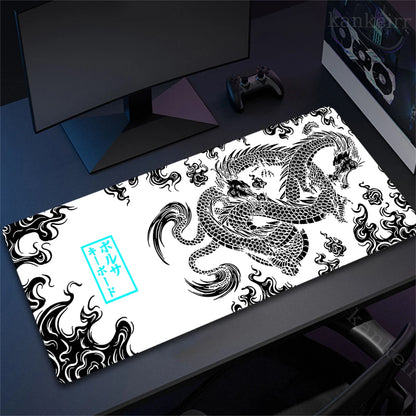 80x30cm Lock Edge Keyboard Pads Large Office Non-Slip Computer Mouse Pad Japanese Art Dragon Deskmat Gamer Custom Home Mousepad