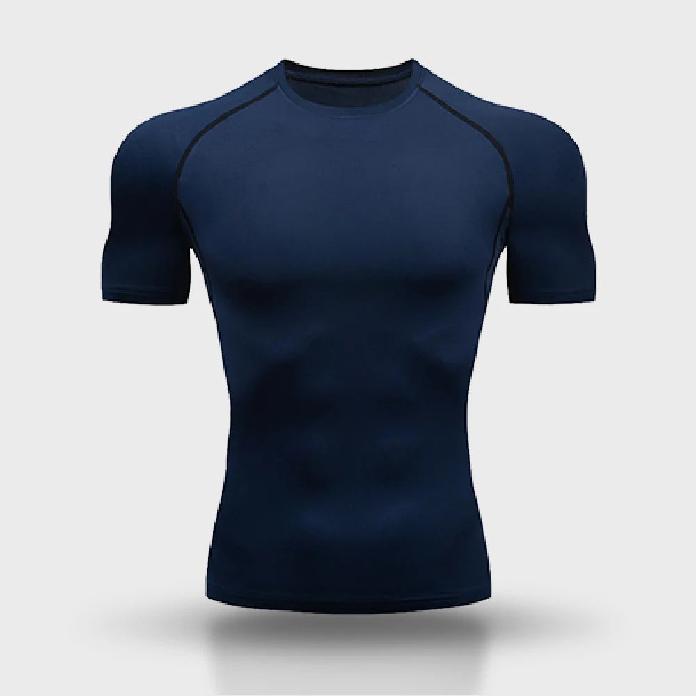 Summer Sports Quick-dry Compression Fitness Men T-shirt Outdoor Exercise Running Boxing Training Adult Short-sleeve Clothing Top