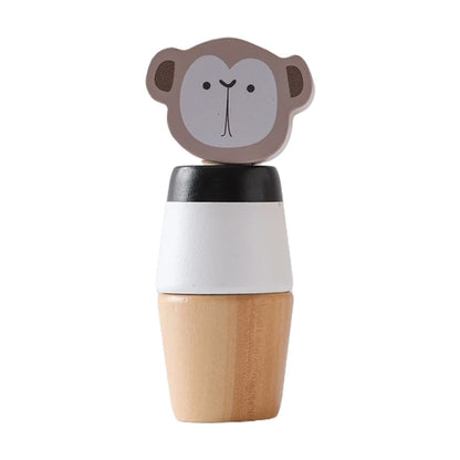 Baby Wooden Montessori Toy Develop Kid Hand-on Ability Toy Hand Bell Toy Children Animal Puzzle Classic Educational Toy Kid Gift