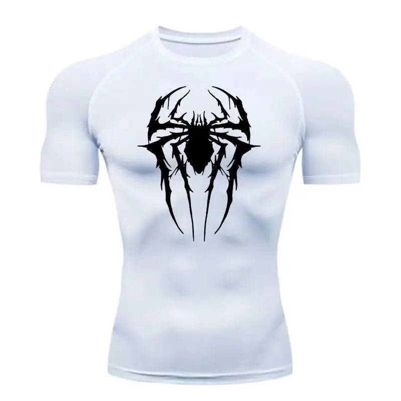 Casual Anime Print Running Compression T-Shirt Men Quick-Drying Fitness Sportswear Gym Sports Long Sleeve Breathable Top S-3XL