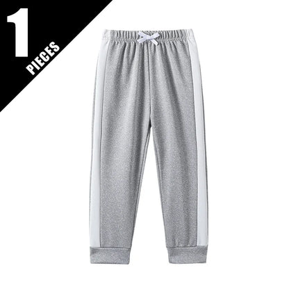 1/3 Piece Autumn And Winter Thin Children's Solid Color Splicing Casual Sports Sweatpants For Boys And Girls Fashionable Pants