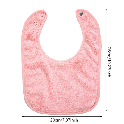 Solid Terry Towel Baby Bibs Sweet Cotton Saliva Towel Adjustable Korean Kids Boys Girls Pocket Bandanas Feeding Burp Clothes
