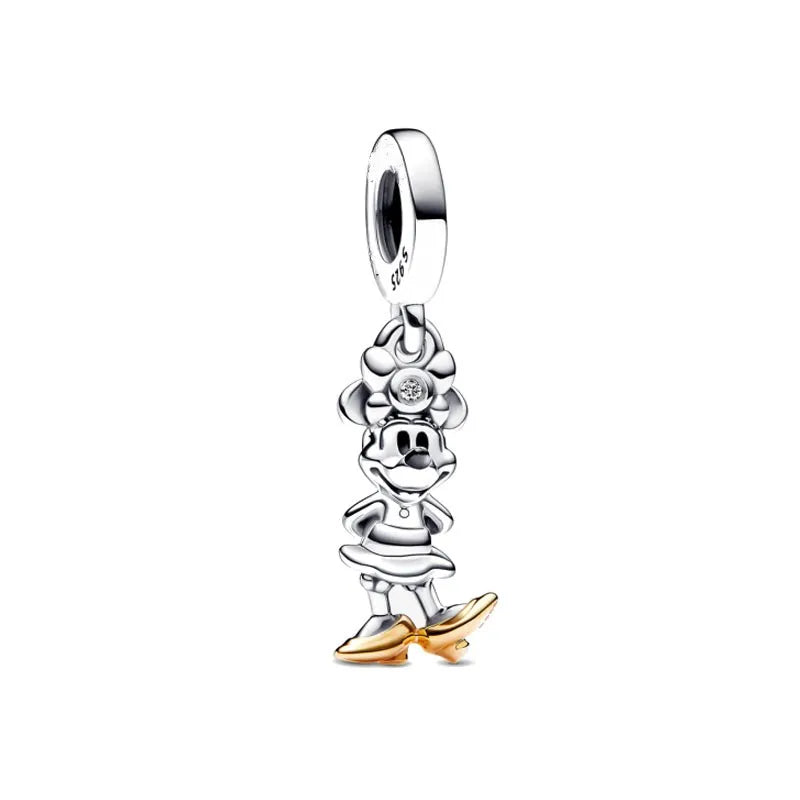 2025 New Disney Beautiful Princess Dress Bead Pendant 925 Silver Suitable for European Original Bracelet DIY Exquisite Jewelry