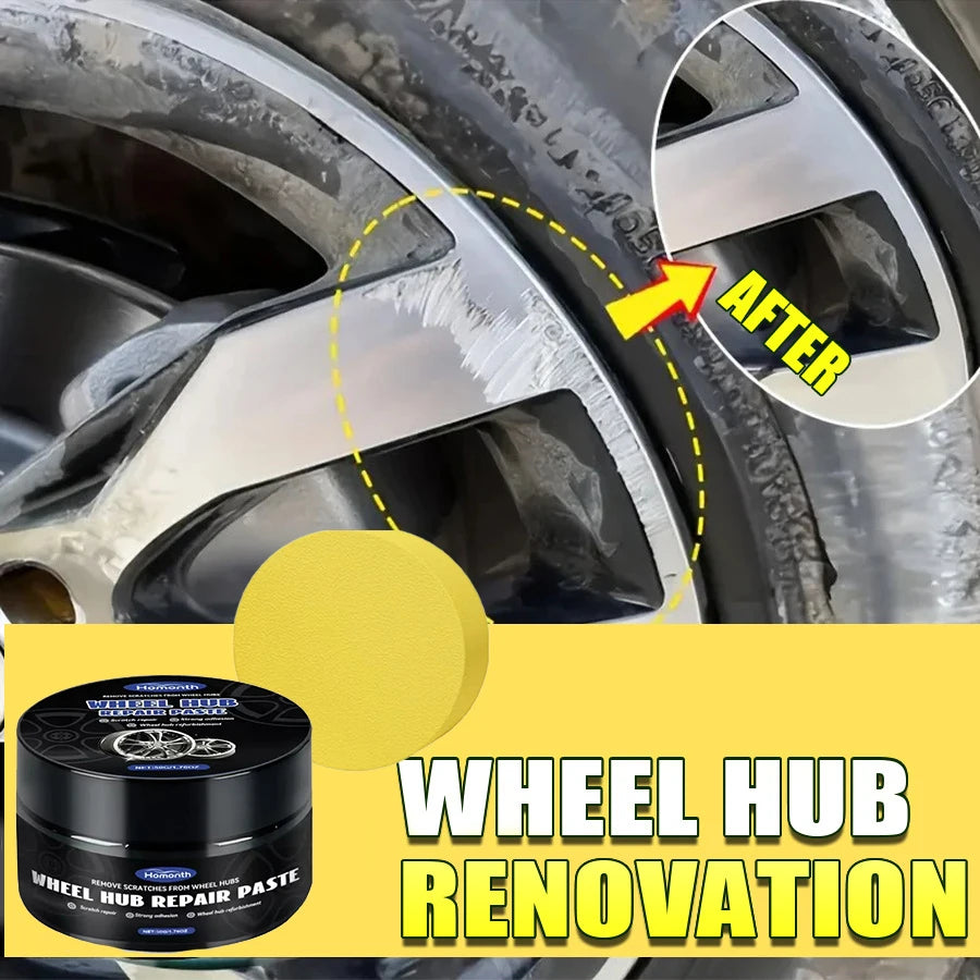 Car Wheel Rim Scratch Refurbishment Paste, Tire Rim Scratch Paint Repair Paste - Black And White Silver Aluminum Alloy Rim