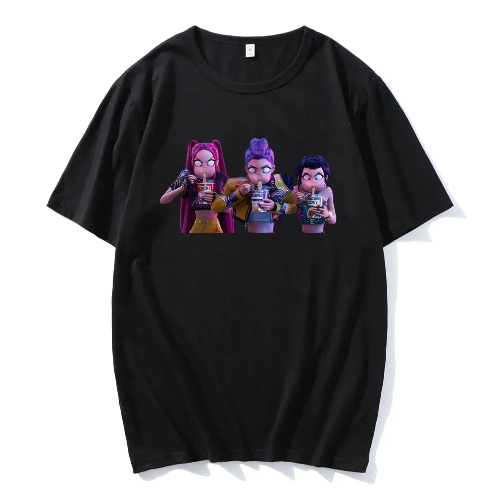 KPop Demon Hunters Tshirts Summer  Female Male  T-shirt Streetwear Hip Hop Fashion Casual T Shirt Tees