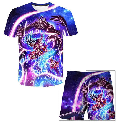 Fashion Dragon Ball Z Tshirt Set Kids Vegeta Boys Clothes Girls Mens Women T-shirt Suit Trucksuit Clothes 3d Goku Short Sleeve