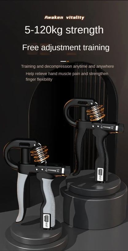 5-120Kg Handgrip Gym Fitness Men Adjustable Finger Heavy Exerciser Strength for Muscle Recovery Hand Gripper Trainer