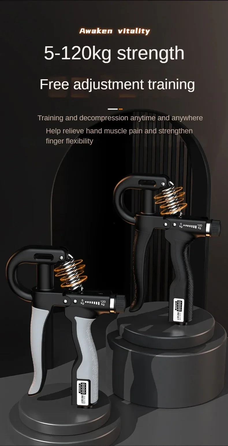 5-120Kg Handgrip Gym Fitness Men Adjustable Finger Heavy Exerciser Strength for Muscle Recovery Hand Gripper Trainer