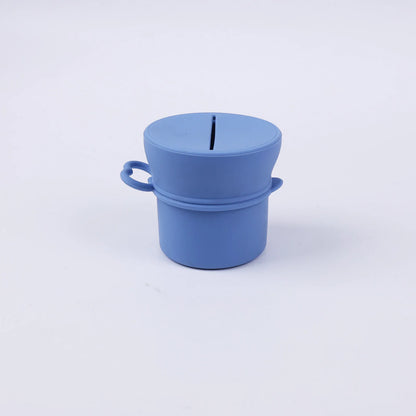 Portable Silicone Cup with Handle Food Grade Easy Clean Travel Mug BPA Free Leak Proof Drinking Cup for Outdoor Office