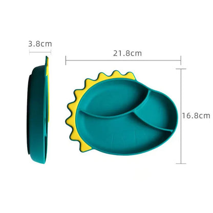 Sucker Silicone Dining Plate Baby Silicone Divided Supplementary Food Bowl Integrated Kid Products Anti Drop Baby Tableware Gift