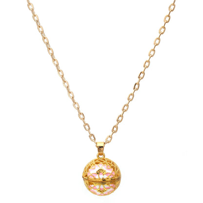 Gradient Cloisonne Aromatherapy Hollow Cage Necklace Essential Oil Diffuser Locket Pendant Music Ball Simple Women Jewelry Gift