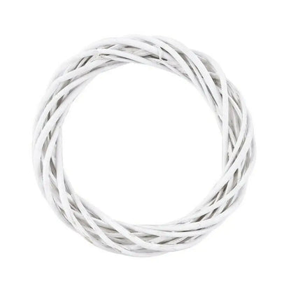 10-30CM Christmas Rattan Ring White Wreath Garland Hanging Vine Ring DIY Craft Xmas Ornaments Xmas Party Decorations