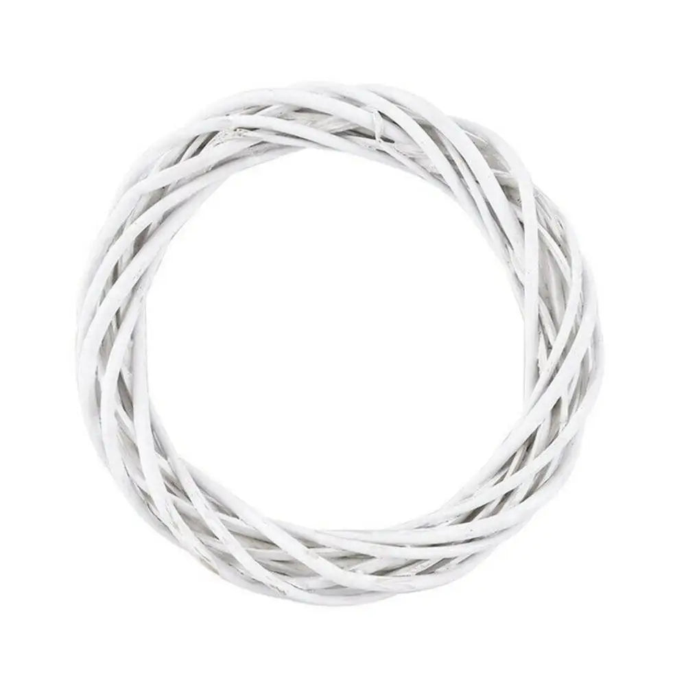 10-30CM Christmas Rattan Ring White Wreath Garland Hanging Vine Ring DIY Craft Xmas Ornaments Xmas Party Decorations