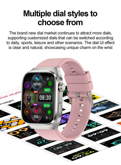 2025 New Smart Watch 2.04-inch AMOLED Screen Bluetooth Call IP68 Waterproof 650mA Sports Smartwatches Men Android Military-Grade