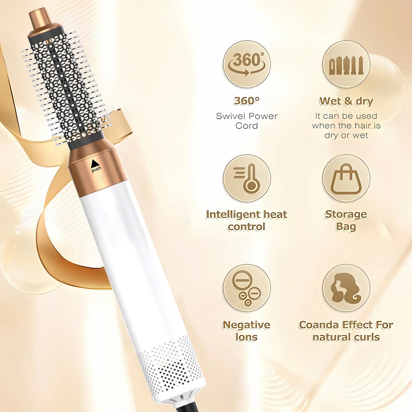 5 In 1 Electric Hair Brush Hair Dryer For Dyson Airwrap Automatic Curler Hair Straightener Hot Air Comb Hairdressing Appliance