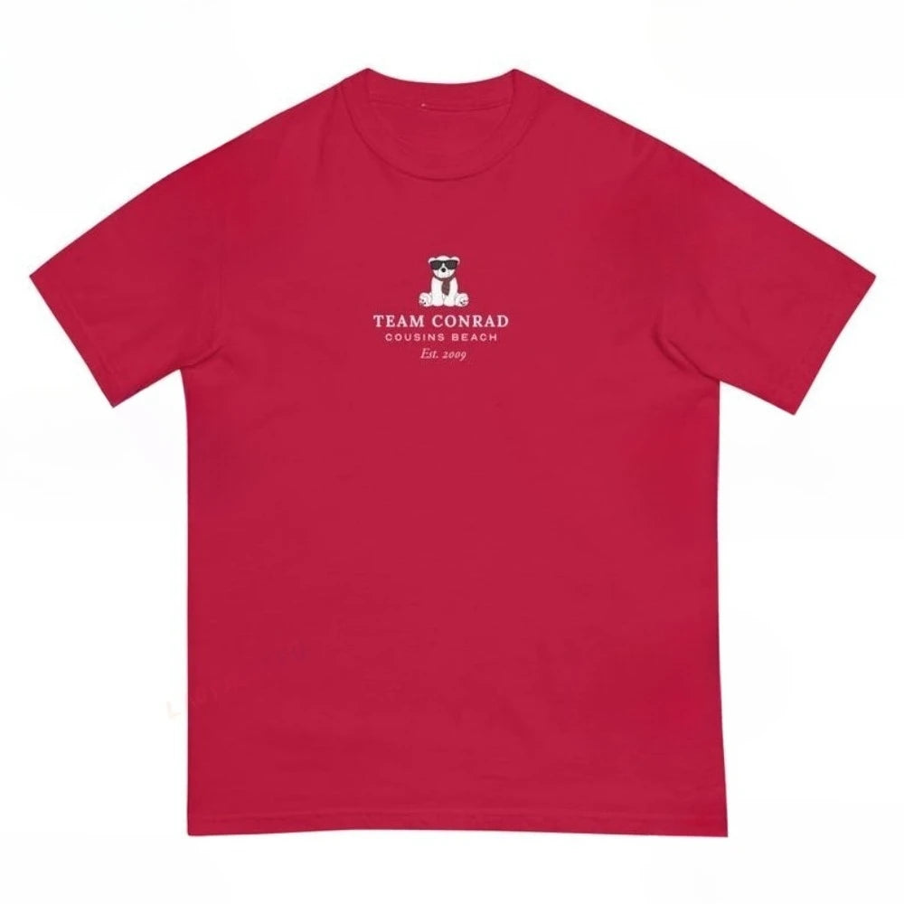 Team Conrad Junior Mint Bear Cousins Beach Est. 2009 Graphic T Shirts The Summer I Turned Pretty 3 Movie Woman Man Cotton Shirt