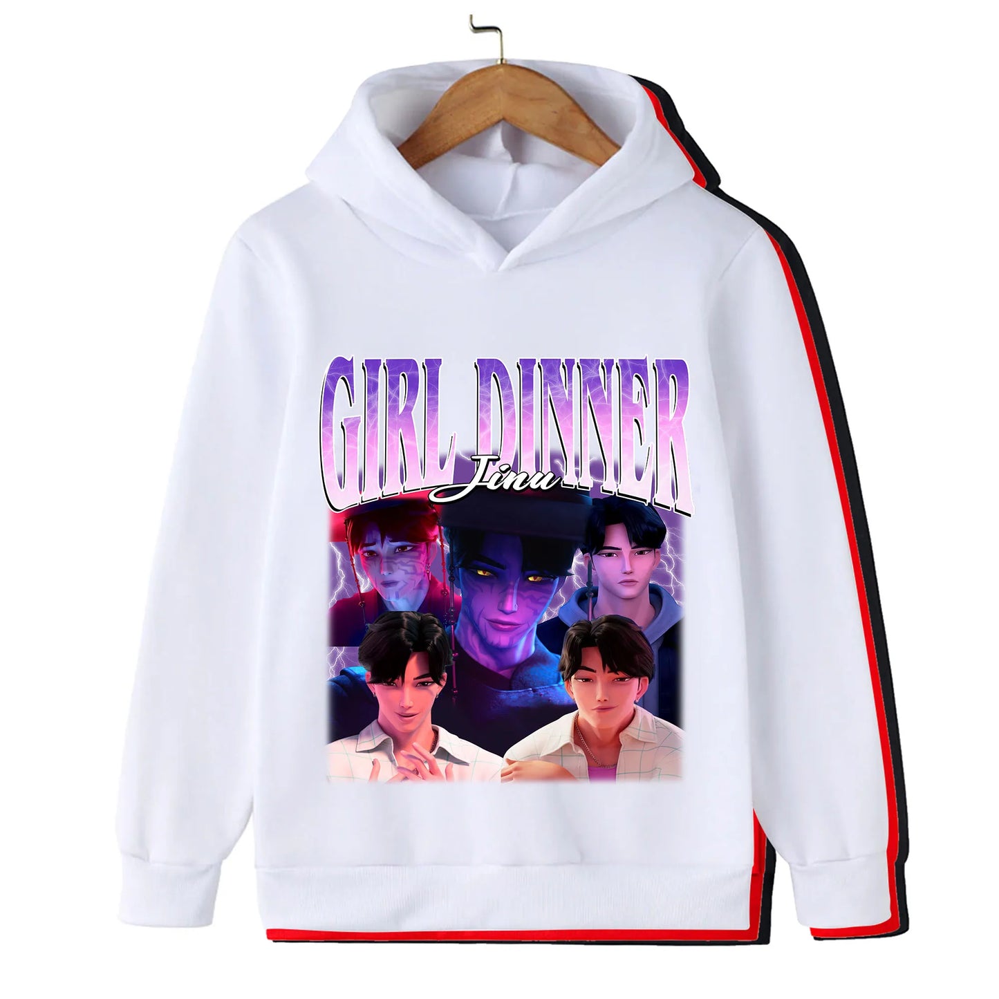 2025 KPop Demon Hunter Cartoon Girls Boy Hooded Sweatshirt Warm Children's Korean Wave Fashion Casual Tops Casual Girls Clothing
