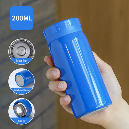 200ml Mini Thermos Cup Double Layer Vacuum Insulation 12 Hours Heat Preservation 304 Stainless Steel Cup Outdoor Portable  Gifts