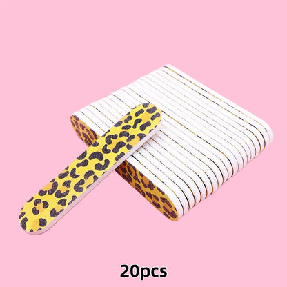 20pcs 9cm Cartoon Printed Emery Board Nail Files Beauty Assorted Cute Patterns Double Sided Manicure Pedicure Tools Nail Care
