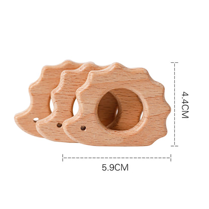 10pc Baby Wooden Teether Beech Bee Pacifier Teeth Pendant Wooden Baby Gym Toys Montessori Animals Baby Products Newborn Gift Kid