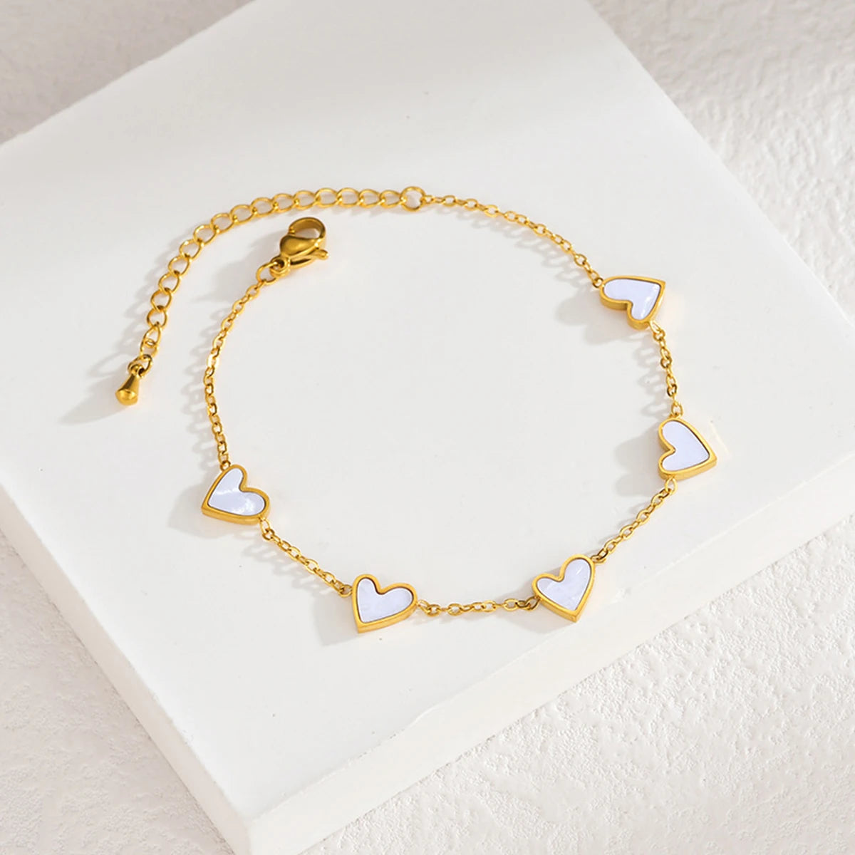 Romantic Heart Love Bracelet for Women Multi-color Stainless Steel Bracelet Gold Plated Luxury Wrist Chain Jewelry Girl Gifts