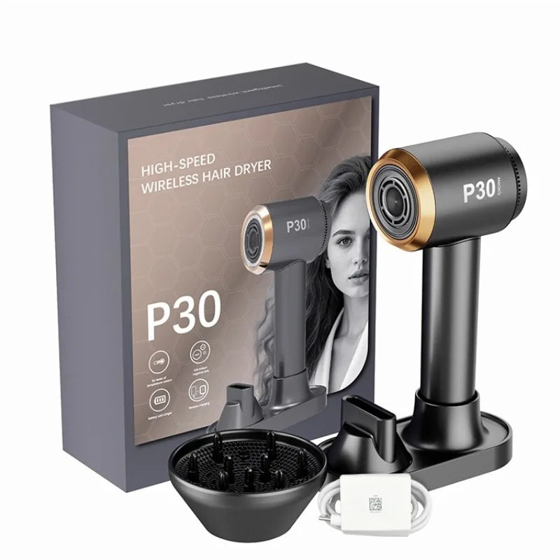 USB Rechargeable Wireless High-Speed Hair Dryer with Long Battery Life Negative Ion Portable Hair Care Appliance