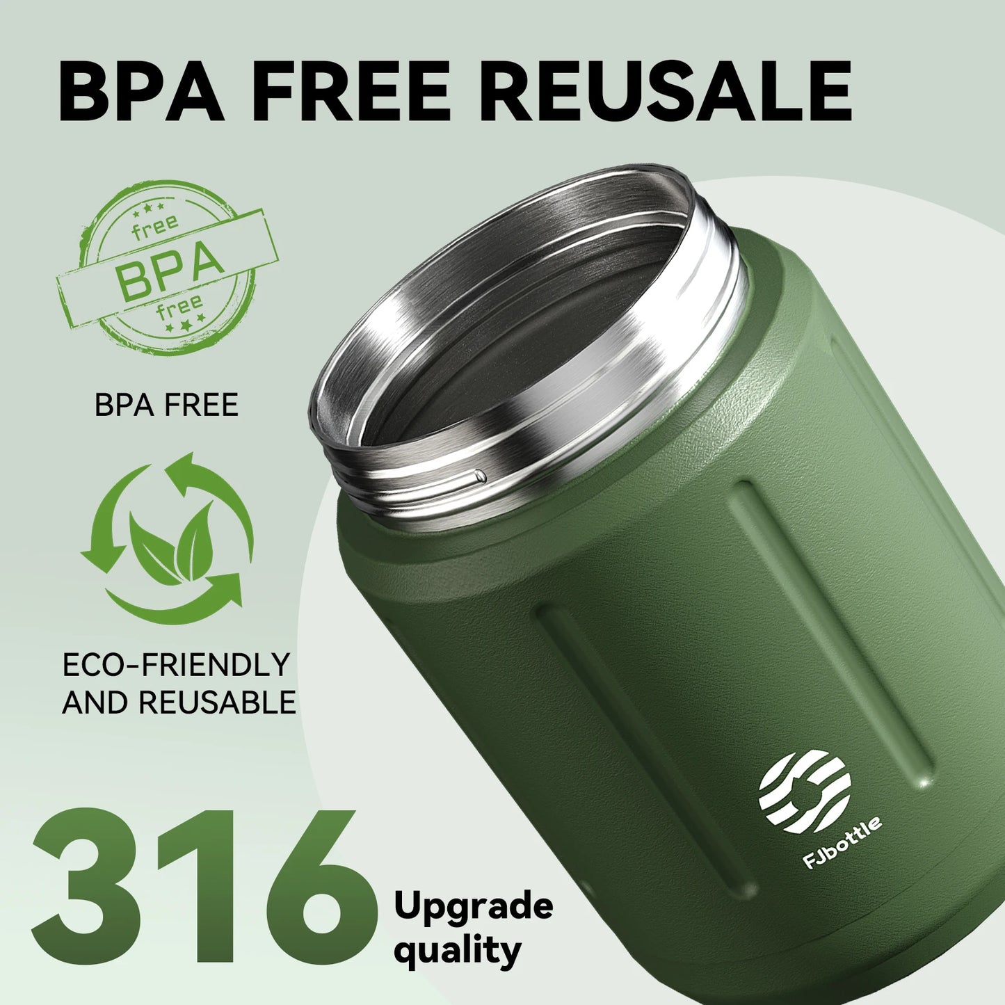 Fjbottle Food Thermos Vacuum Lunch Box 316 Stainless Steel  Lunch Container 750ML Free Spoon