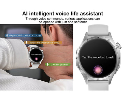 2025New Smart Watch Men Full Circle HD Screen Wireless Call Smartwatch Call Reminder GPS Sports Track Bracelet Music Clock+ Gift