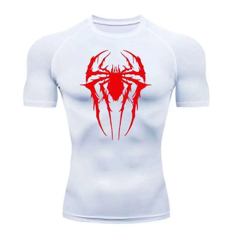 Casual Anime Print Running Compression T-Shirt Men Quick-Drying Fitness Sportswear Gym Sports Long Sleeve Breathable Top S-3XL