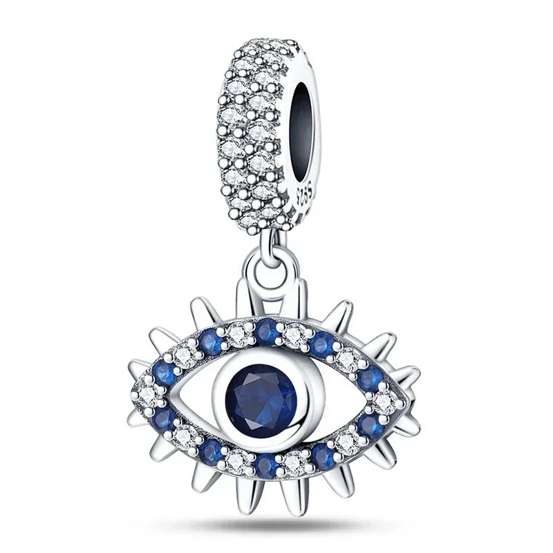 Hot Sale 925 Silver Color Evil Eye Charm Demon Eye Bead For Original  Bracelet&Bangle DIY Making Fashion Jewelry Gift