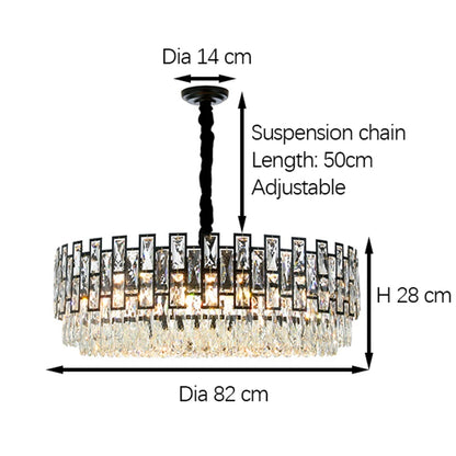Black Crystal Chandelier For Living Room Modern Home Decor Hanging Lamp Round Bedroom Lighting Fixture Luxury Led Cristal Lustre