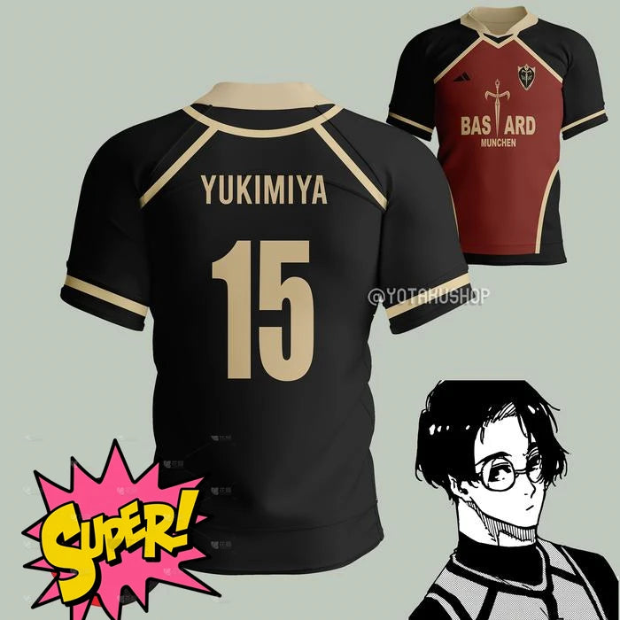 2026 Anime Blue Lock BASTARD 10 KAISER Jersey Mens Sports Tee Fashion Harajuku Manga Short Sleeve Loose Football Jersey Y2k Tops