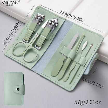 7Pcs Portable Nail Clipper Set Beauty Nail Trimmer Ear Peeling Knife Manicure Set Personal Care Pedicure Tools Eyebrow Scissors